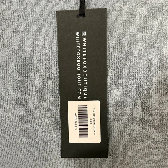 White Fox Boutique Blue Knit Set - Crop top and Mini Skirt - Picture 6 of 11